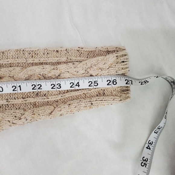 Eddie Bauer Beige Cable Knit fisherman Sweater Cardigan EUC - Picture 14 of 16